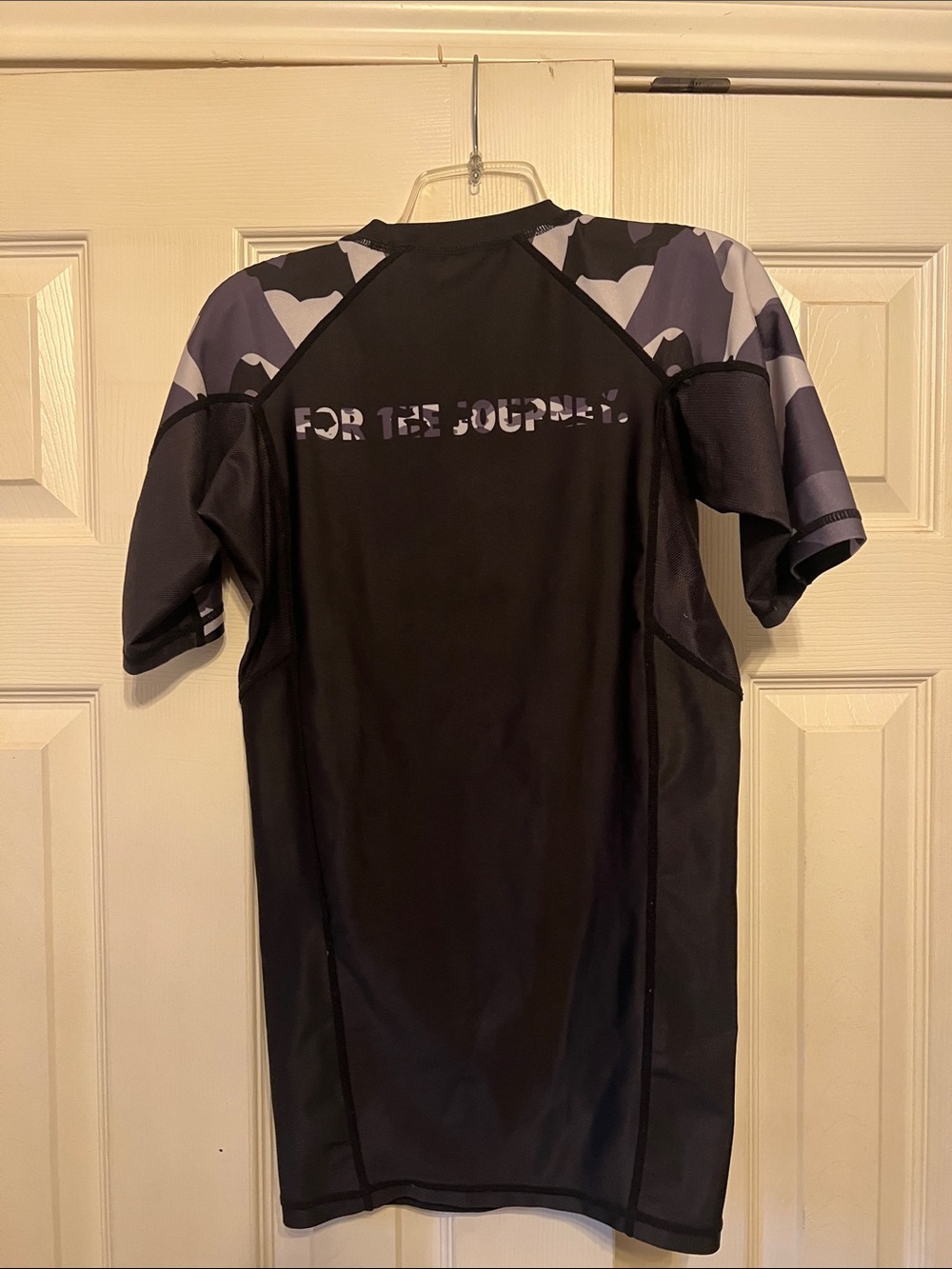 Gold BBJ Black Rash Guard Compression with Gray Camouflage Sleeves - Picture 2 of 5